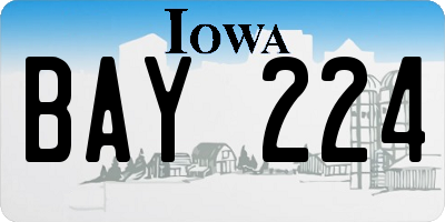 IA license plate BAY224
