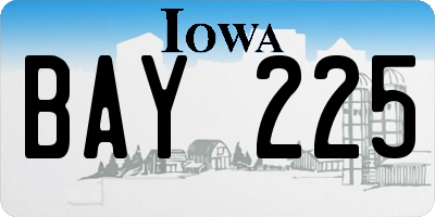 IA license plate BAY225