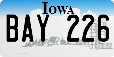 IA license plate BAY226