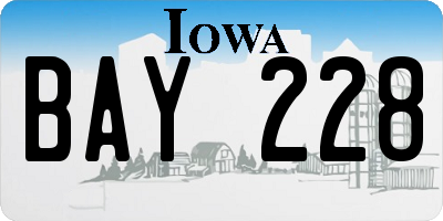 IA license plate BAY228
