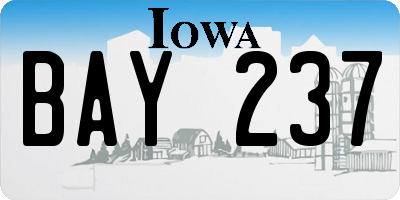 IA license plate BAY237