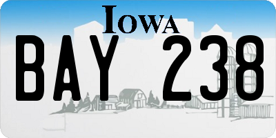 IA license plate BAY238