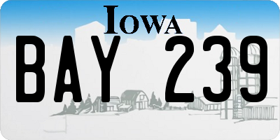 IA license plate BAY239