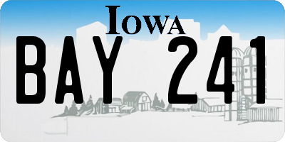 IA license plate BAY241
