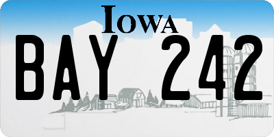 IA license plate BAY242
