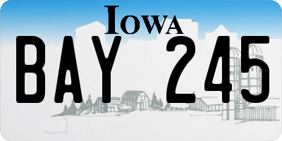 IA license plate BAY245