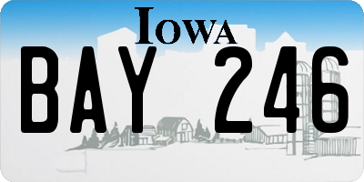 IA license plate BAY246