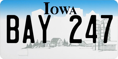 IA license plate BAY247