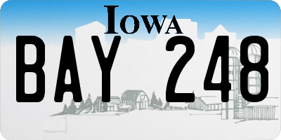 IA license plate BAY248