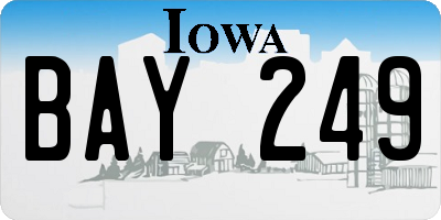 IA license plate BAY249