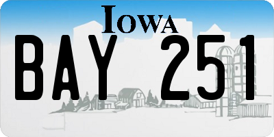 IA license plate BAY251