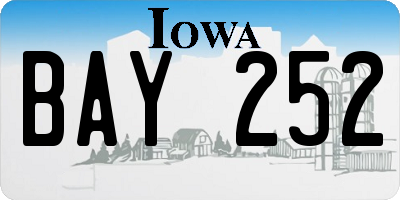 IA license plate BAY252