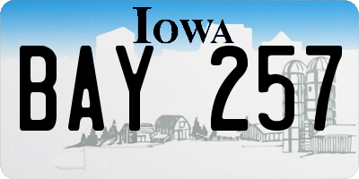 IA license plate BAY257