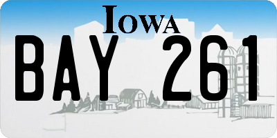 IA license plate BAY261
