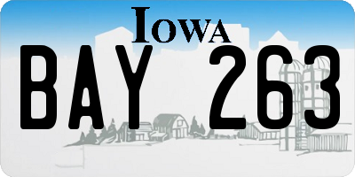 IA license plate BAY263