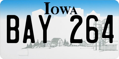 IA license plate BAY264