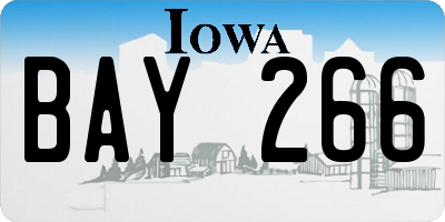 IA license plate BAY266