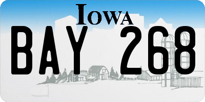 IA license plate BAY268