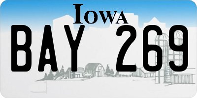 IA license plate BAY269
