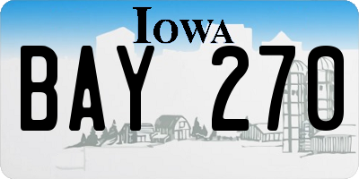 IA license plate BAY270