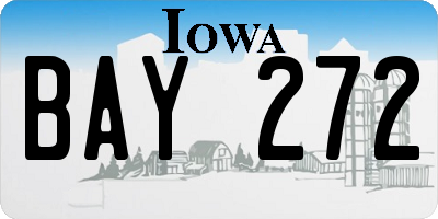 IA license plate BAY272