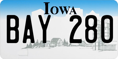 IA license plate BAY280