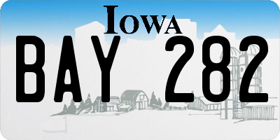 IA license plate BAY282