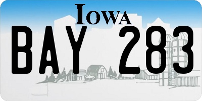 IA license plate BAY283