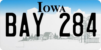 IA license plate BAY284