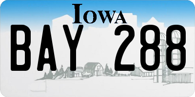 IA license plate BAY288