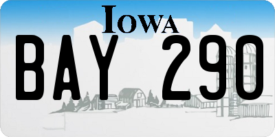 IA license plate BAY290
