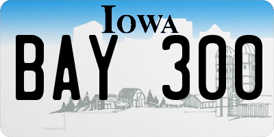 IA license plate BAY300