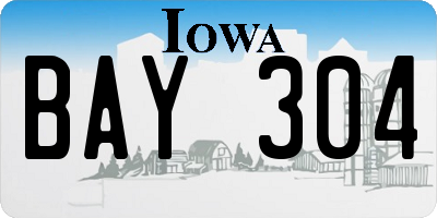 IA license plate BAY304