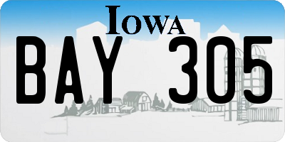 IA license plate BAY305