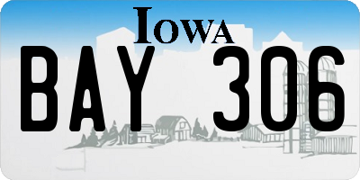 IA license plate BAY306
