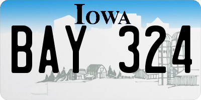 IA license plate BAY324