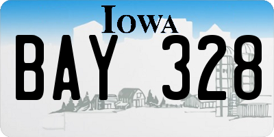 IA license plate BAY328