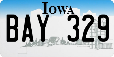 IA license plate BAY329