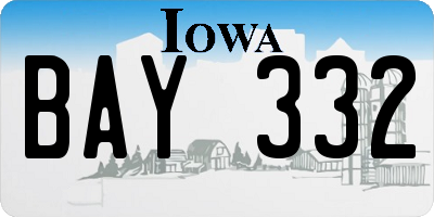 IA license plate BAY332