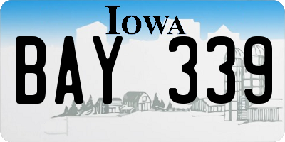IA license plate BAY339