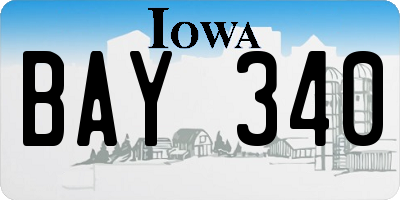 IA license plate BAY340