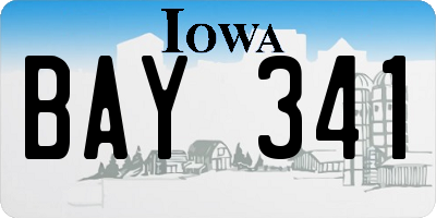 IA license plate BAY341