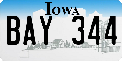 IA license plate BAY344