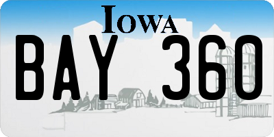 IA license plate BAY360
