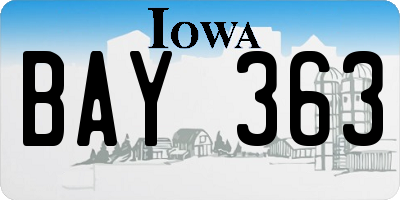 IA license plate BAY363