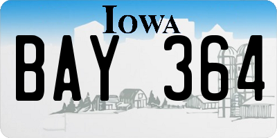 IA license plate BAY364