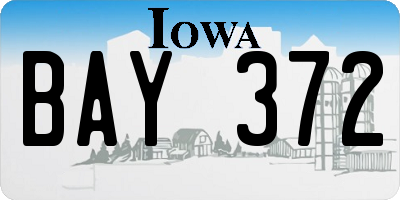 IA license plate BAY372