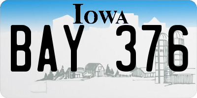 IA license plate BAY376