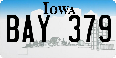 IA license plate BAY379