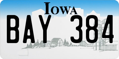 IA license plate BAY384